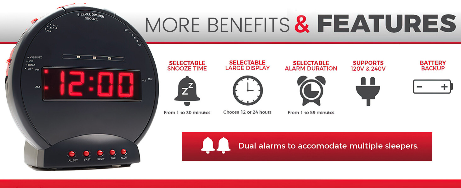 alarm clock for deaf people, loudest alarm clock in the world, best alarm clock, loud alarm clock
