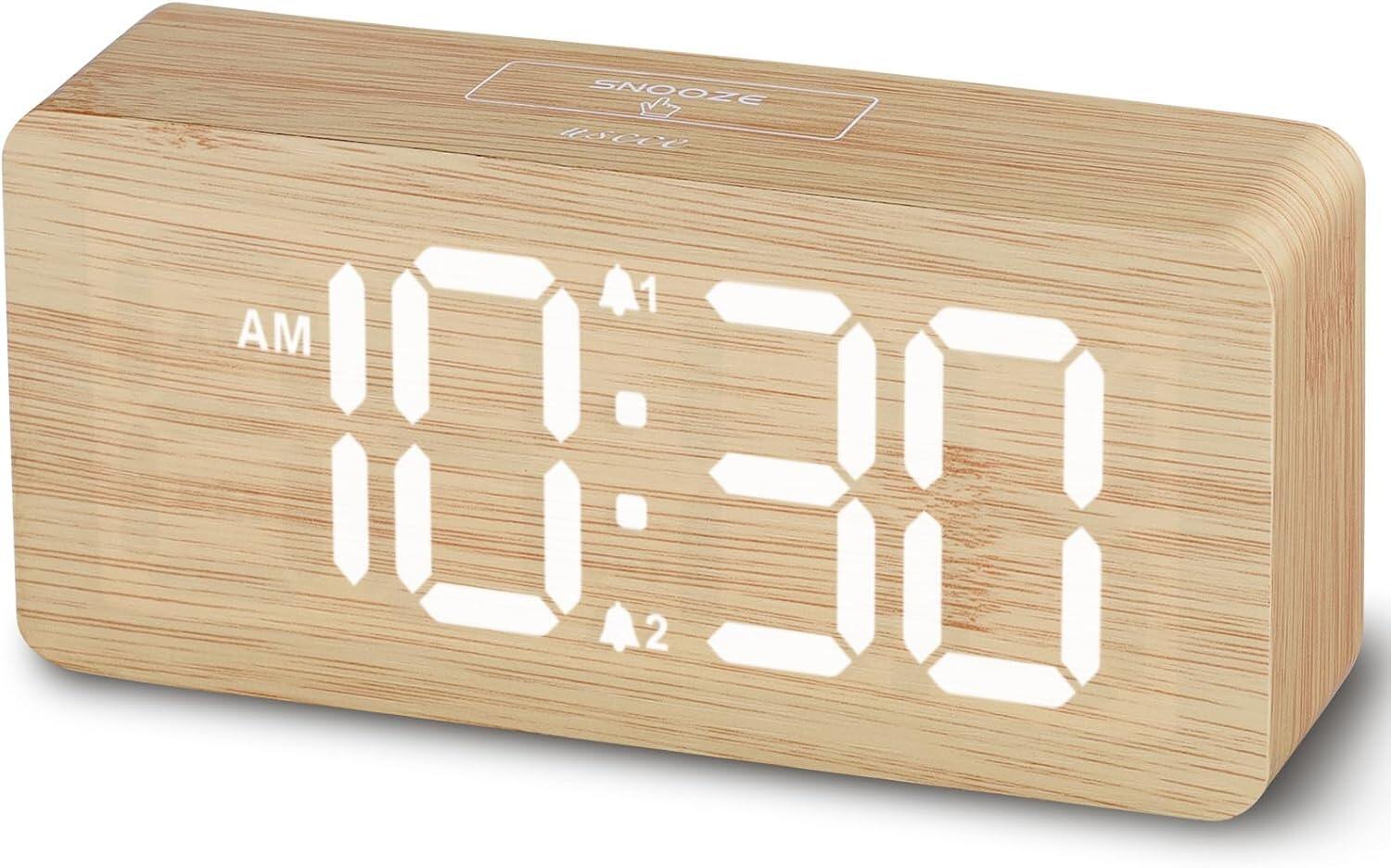 Wooden Digital Alarm Clocks for Bedrooms